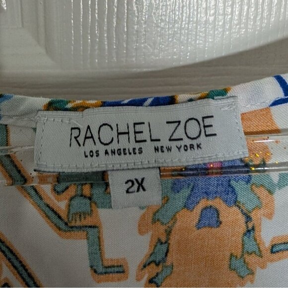 Rachel Zoe Boho Tunic Womens Size 2X White Hippie Tassel Rayon Casual Shirt - Picture 6 of 13